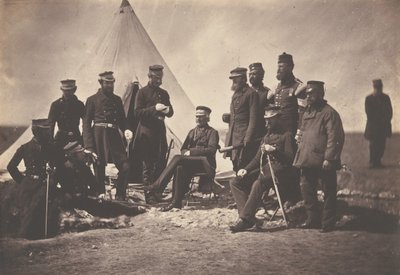 Generał porucznik Sir JL Pennefather and Staff, 1855. autorstwa Roger Fenton