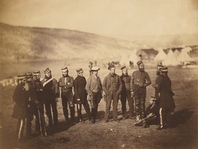 Major Burton i oficerowie 5. Pułku Gwardii Dragonów autorstwa Roger Fenton