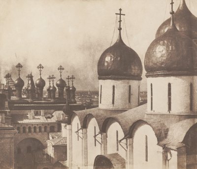 Moskwa, Kopuły Kościołów na Kremlu, 1852. autorstwa Roger Fenton
