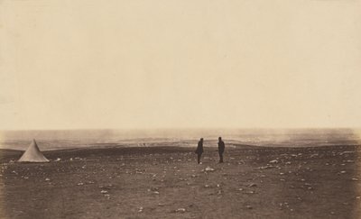 Funkcjonariusze w punkcie obserwacyjnym w Cathcarts Hill autorstwa Roger Fenton