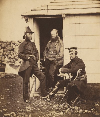 Oficerowie w sztabie generała porucznika Sir G. Browna autorstwa Roger Fenton