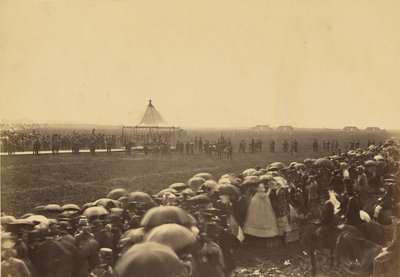 Próba karabinu przed przybyciem królowej. autorstwa Roger Fenton
