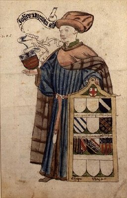John Norman w szatach starosty miejskiego, ok.1450 (akwarela na papierze) autorstwa Roger Leigh