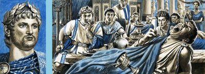 Portret Nerona i Nerona obserwującego śmierć Britannicusa autorstwa Roger Payne