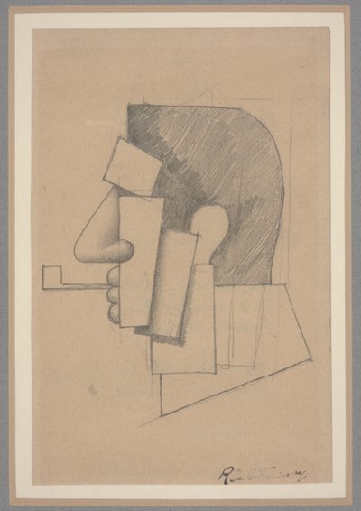 Kubistyczna głowa, ok. 1915-20 (ołówek na papierze) autorstwa Roger de La Fresnaye