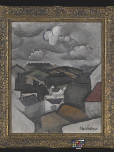 Krajobraz z wioską, wzgórza za Meulan (olej na płótnie) autorstwa Roger de La Fresnaye
