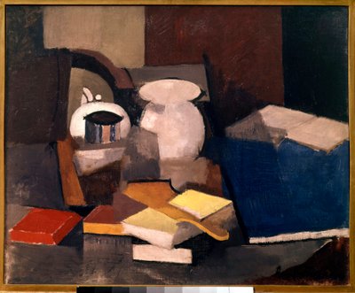 Martwa natura z książkami i kartami Malarstwo Roger de La Fresnaye (1885-1925) 1913 Ndz. 0,6x0,73 m Paryż, Musee National d