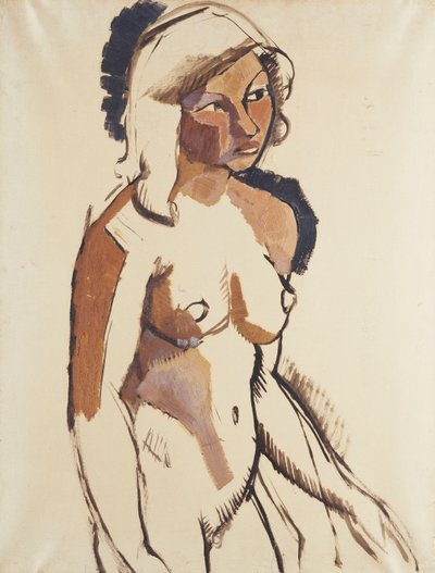 Włoszka, długość trzech czwartych, patrząc w prawo; Włoszka, widok w trzech czwartych, patrząc w prawo, ok. 1910-11 autorstwa Roger de La Fresnaye