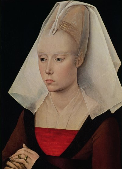 Portret damy, ok. 1450-60 (olej na desce dębowej) autorstwa Rogier van der (workshop of) Weyden