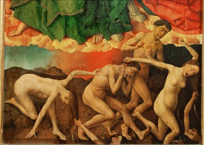 Ołtarz Sądu Ostatecznego: Potępieni pogrążający się w piekle autorstwa Rogier van der Weyden
