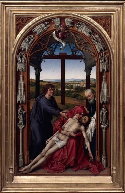 Ołtarz Matki Bożej Miraflores Ołtarz, ok. godz. 1440 autorstwa Rogier van der Weyden