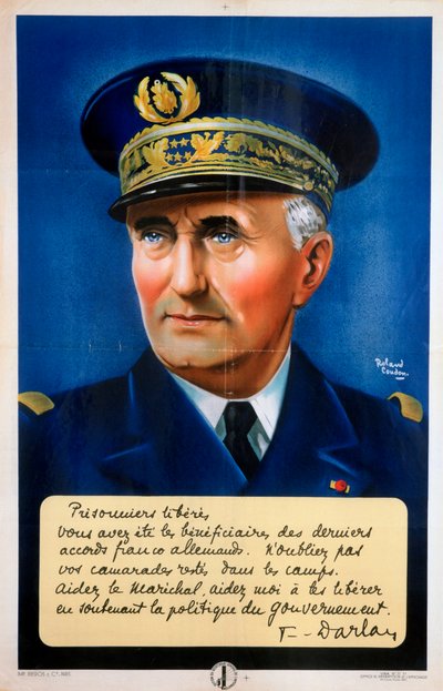 Admirał Darlan, francuski plakat propagandowy Vichy, c1940-1942 autorstwa Roland Coudon