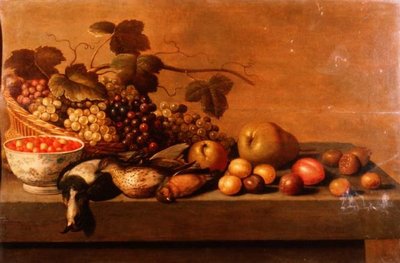 Martwa natura z owoców i zwierzyny łownej autorstwa Roloef (circle of) Koets