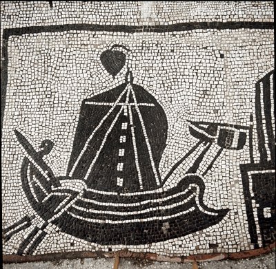Statek w porcie Ostia (mozaika autorstwa Roman