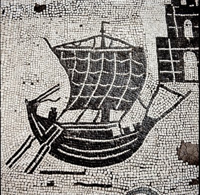 Statek w porcie Ostia (mozaika autorstwa Roman