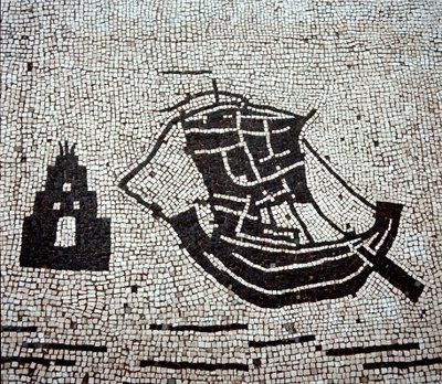 Statek w porcie Ostia (mozaika autorstwa Roman
