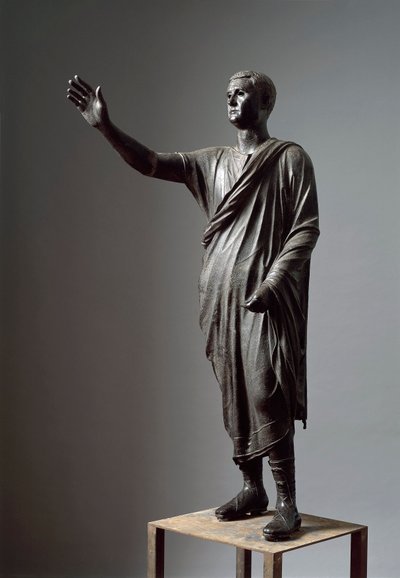 Aule Metele, Arringatore, Orator, posąg z brązu, 80 p.n.e., z Pila (Perugia) autorstwa Roman