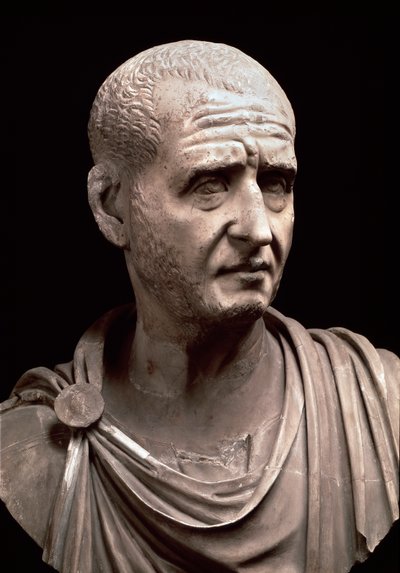 Popiersie cesarza Decjusza (rzeźba z marmuru, III w.) autorstwa Roman
