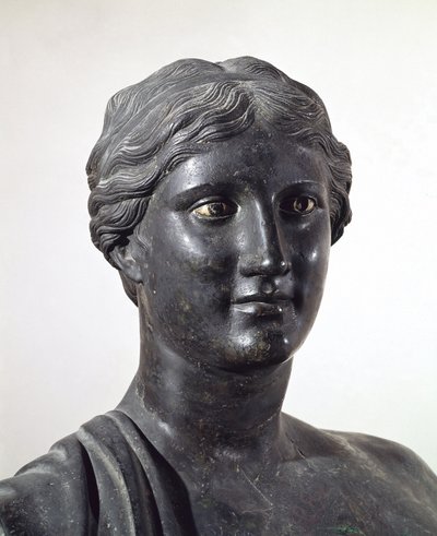 Popiersie Safony, posąg z brązu, z willi papirusów, Herkulanum, Kampania, Włochy, cywilizacja rzymska autorstwa Roman