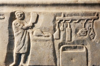 Rzeźnik, płaskorzeźba, cywilizacja rzymska autorstwa Roman