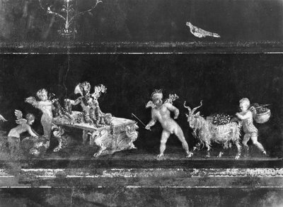 Cherubinki sprzedające kwiaty, fryz z Oecus Casa dei Vettii (domu Vettii) ok. 50-79 ne autorstwa Roman