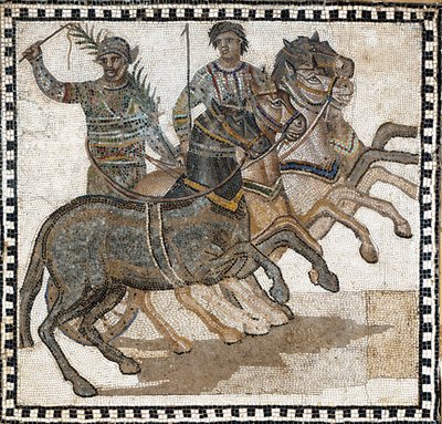 Scena cyrkowa w starożytnym Rzymie. Mozaika, III wiek autorstwa Roman