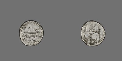 Denar przedstawiający galerę, 31 pne (srebrny) autorstwa Roman