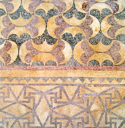 Detal mozaiki geometrycznej, Dom Tezeusza, Pafos, mozaika cypryjska autorstwa Roman