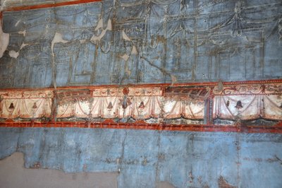 Szczegół rzymskiego fresku w Herkulanum (fresk) autorstwa Roman