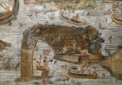 Fragment mozaiki nilotycznej Preneste (Palestrina) z sanktuarium bóstwa Fortune Primigenia, 80 pne autorstwa Roman