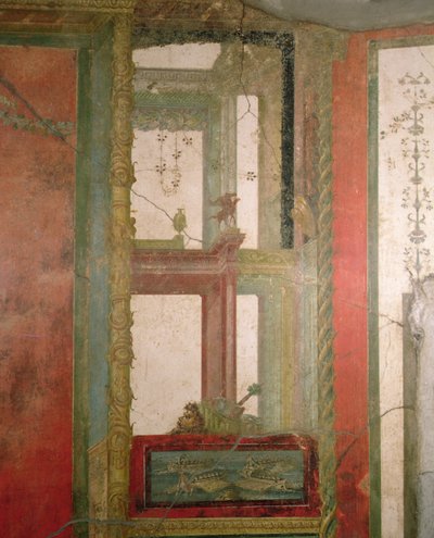 Fantastyczna architektura, Pompeje, Włochy (fresk) autorstwa Roman