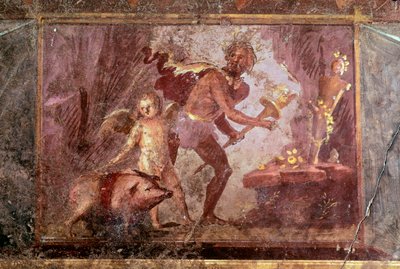 Fresk z Willi Tajemnic, Pompeje autorstwa Roman