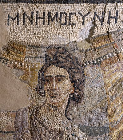 Sympozjum Pogrzebowe, z nekropolii w Antiochii, koniec IV wne (mozaika) (detal z 242530) autorstwa Roman