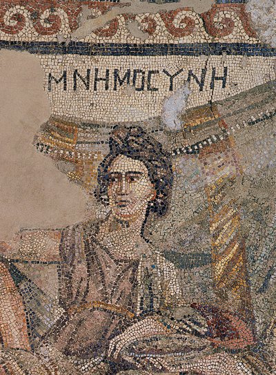 Sympozjum Pogrzebowe, z nekropolii w Antiochii, koniec IV wne (mozaika) (detal z 242530) autorstwa Roman