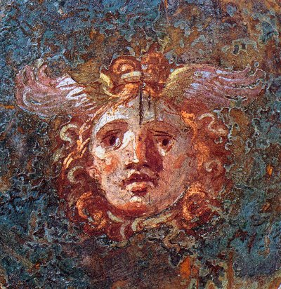 Gorgona lub Gorgo - Fragment fresku Pompei Casa dei Vettii z I wieku naszej ery. autorstwa Roman