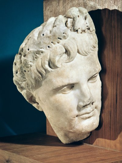 Głowa cesarza Augusta (63-14 pne) 27-17 pne (marmur) autorstwa Roman
