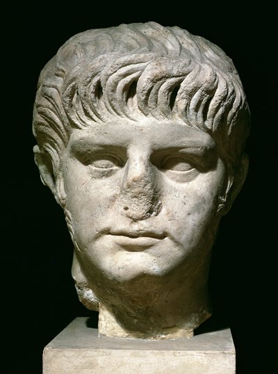 Głowa Nerona (37-68 ne) (marmur) autorstwa Roman