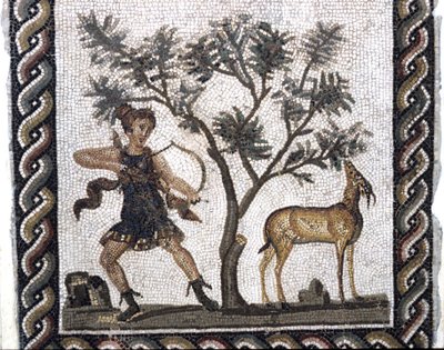 Scena polowania z gazelą (mozaika) autorstwa Roman