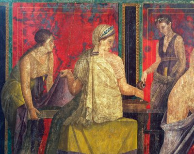 Obrzędy inicjacji kultu Dionizosa, fresk z Villa Dei Misteri autorstwa Roman