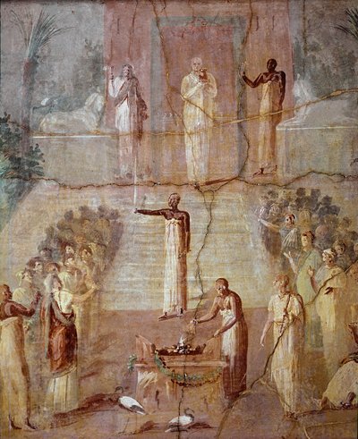 Ceremonia Izyaka, ok. 60-80 AD (fresk) autorstwa Roman