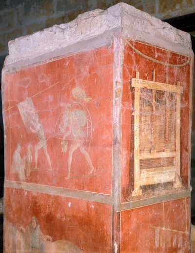 Włochy, Neapol, Museo Archeologico Nazionale, Dyers, obraz z Domu Fullonica w Pompejach (Lista Światowego Dziedzictwa UNESCO autorstwa Roman