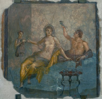 Młodość i hetera. Z Herkulanum. Około AD 50-79 autorstwa Roman