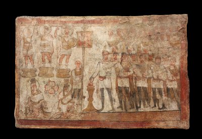 Julius Terentius składający ofiarę, AD 239 (farba na tynku) autorstwa Roman
