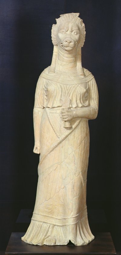 Bogini z głową lwa, z sanktuarium w Bir Bou Regba autorstwa Roman