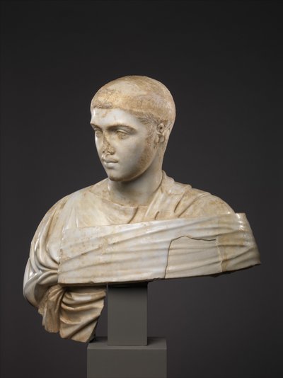 Marmurowe popiersie portretowe Severusa Aleksandra, 230-235 AD (marmur) autorstwa Roman