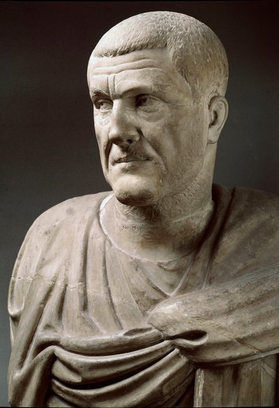 Marmurowa Statua Cesarza Maximinusa Thraxa (173-238) - Rzym, Musei Capitolini - Popiersie Cesarza Maximinusa Thraxa - Marmurowa rzeźba - Rzym, Musei Capitolini autorstwa Roman