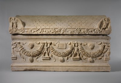 Marmurowy sarkofag z girlandami, ok. 200-225 ne (marmur) autorstwa Roman