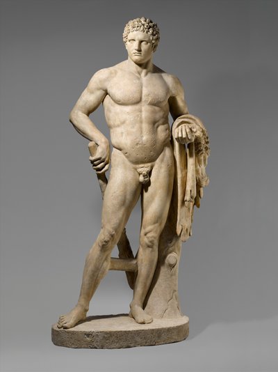 Marmurowy posąg młodego Herkulesa, 69-96 AD (marmur) autorstwa Roman