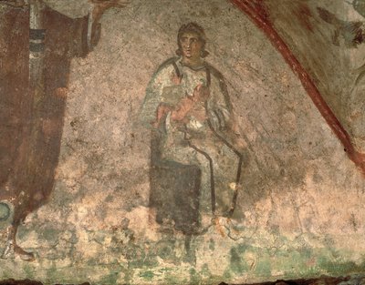 Matka z Dzieciątkiem, Cubiculum z Velatio (fresk) autorstwa Roman