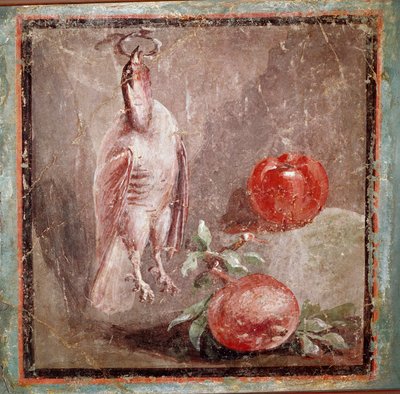 Kuropatwa i granaty (fresk autorstwa Roman